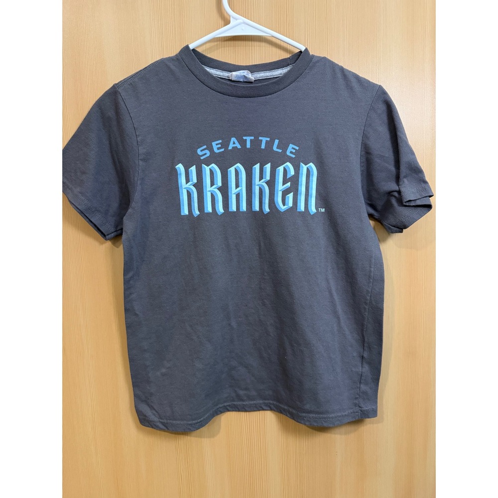 Seattle Kraken Youth T-Shirt Gray Port & Company Performance NHL Kids Size M